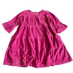 kelly's kids pink velour dress